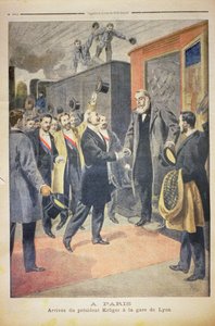 Párizsban: Kruger elnök érkezése a Gare de Lyonba, illusztráció a „Le Petit Journal”-ból, 1900. december 9. (lásd még: 116054)